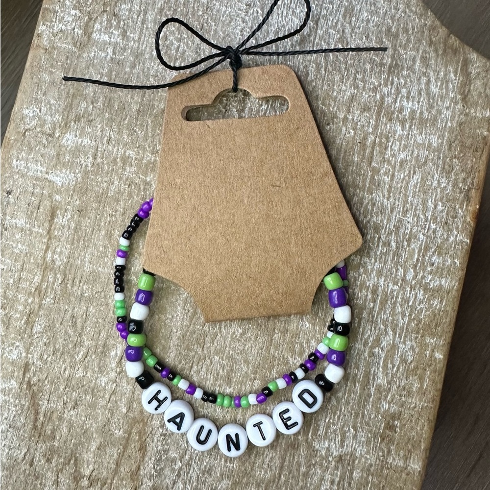 Handmade Beaded Halloween Bracelet set of 2